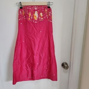 Lilly Pulitzer Hot Pink Strapless Dress  barbiecore bling sequineed
